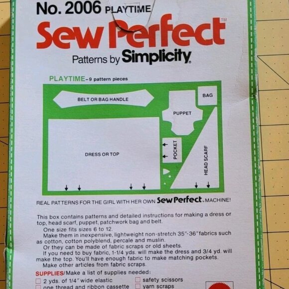 Vintage Simplicity 2006 SEW PERFECT Pattern Girls Tops, Shorts, Dress, & Scarf - Picture 3 of 3